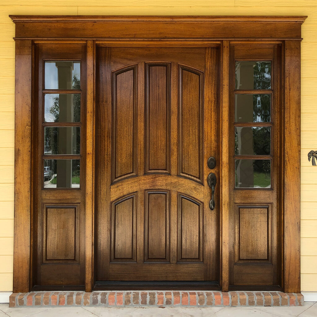 Custom mahogany door and sidelights