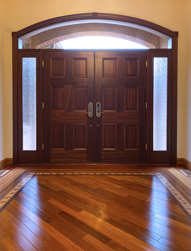 solid mahogany door transom sidelights interior